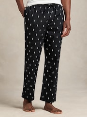 Polo Ralph Lauren Black Polo Player Pyjama Bottoms - Image 1 of 4