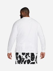 Nike White 100% Cotton Club Long Sleeve T-Shirt - Image 5 of 9