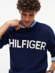 Tommy Hilfiger Intarsia Logo Vaffelstrikket Avslappet Genser - Bilde 3 av 7