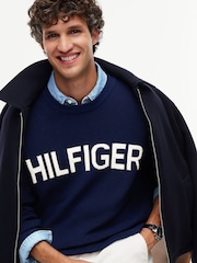 Tommy Hilfiger Intarsia Logo Vaffelstrikket Avslappet Genser - Bilde 4 av 7
