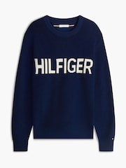 Tommy Hilfiger Intarsia Logo Vaffelstrikket Avslappet Genser - Bilde 6 av 7
