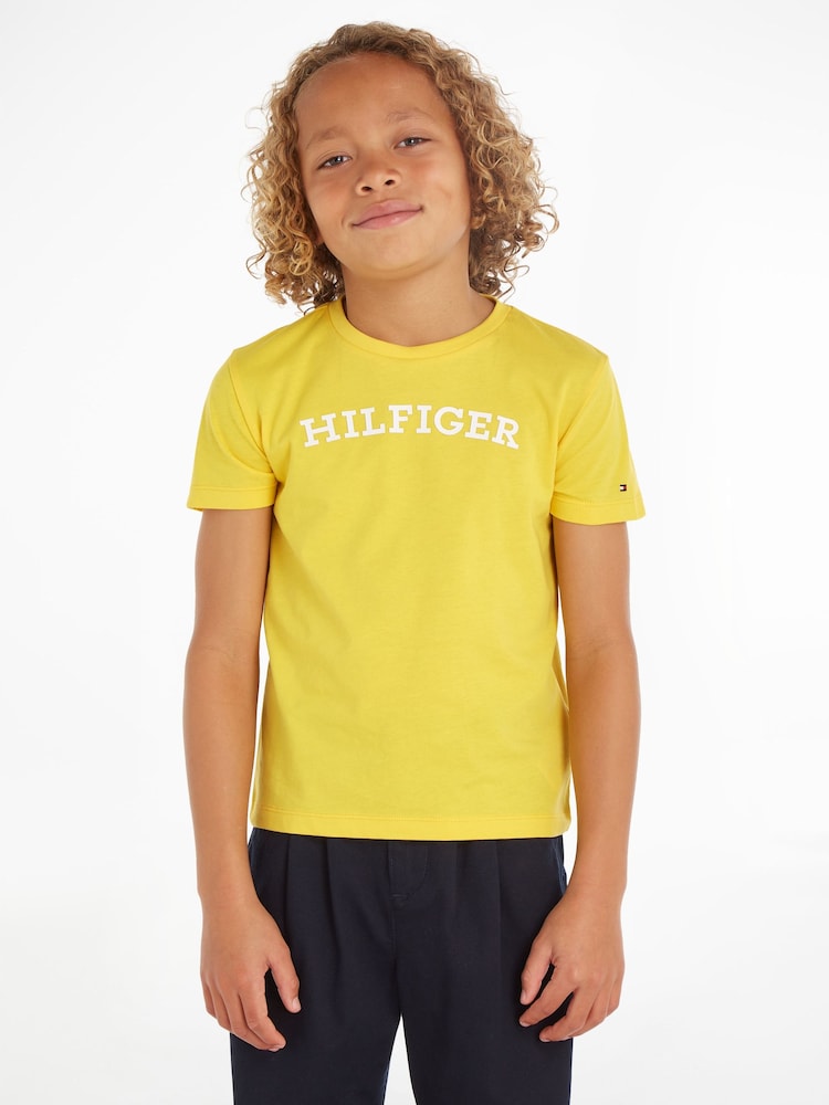 Tommy Hilfiger Girls Yellow Monotype T-Shirt - Image 1 of 6 Tommy Hilfiger Girls Yellow Monotype T-Shirt - Image 1 of 6