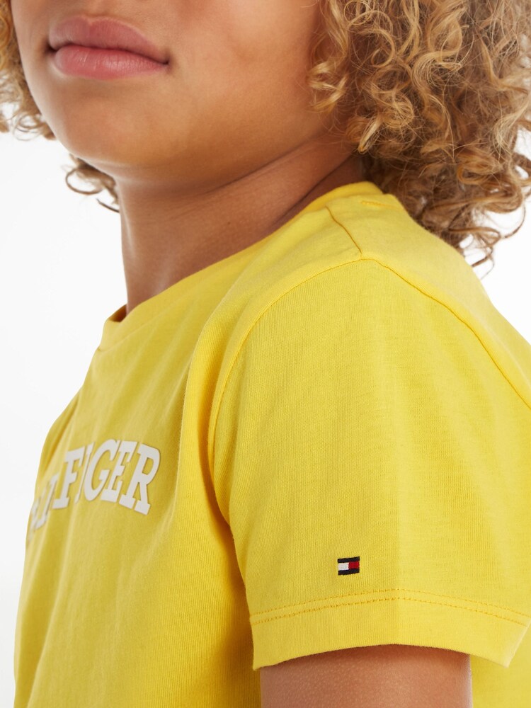 T-shirt Tommy Hilfiger fille monotype jaune - Image 3 of 6