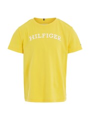 Tommy Hilfiger Girls Yellow Monotype T-Shirt - Image 4 of 6