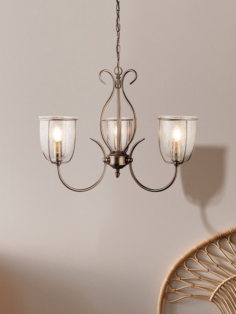 Searchlight Antique Brass Hendricks 3 Light Ceiling Light - Image 1 of 4