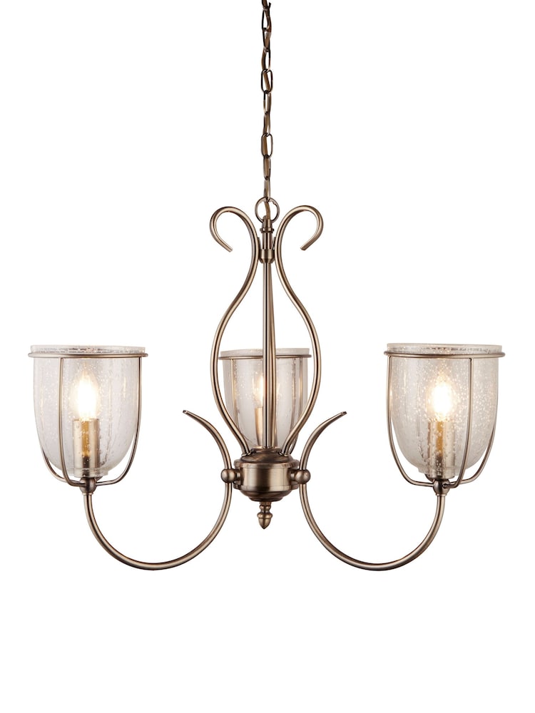 Searchlight Antique Brass Hendricks 3 Light Ceiling Light - Image 2 of 4