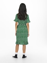 ONLY Green Polka Dot Wrap Mini Dress - Image 2 of 6