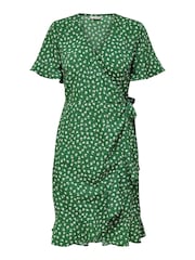 ONLY Green Polka Dot Wrap Mini Dress - Image 5 of 6