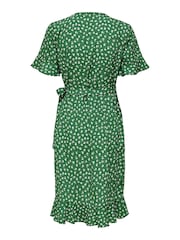 ONLY Green Polka Dot Wrap Mini Dress - Image 6 of 6