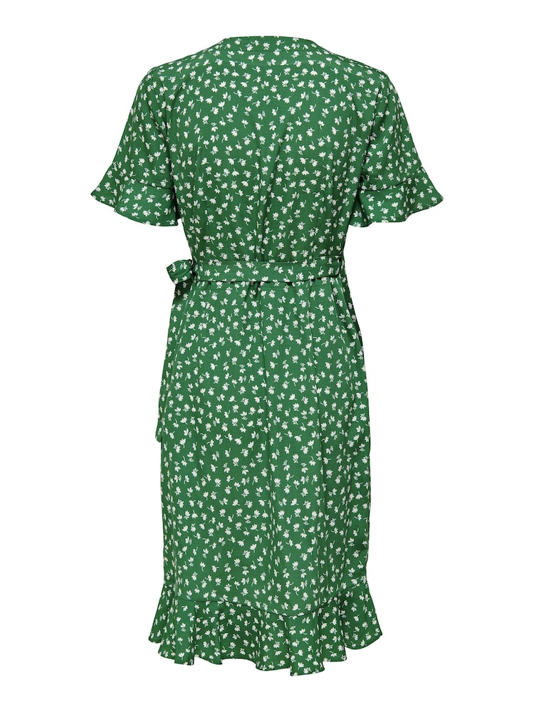 ONLY Green Polka Dot Wrap Mini Dress - Image 6 of 6