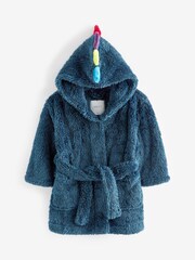 Navy Dinosaur Spike Fleece Dressing Gown (9mths-12yrs) - Image 1 of 3