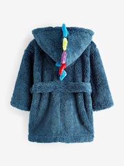 Navy Dinosaur Spike Fleece Dressing Gown (9mths-12yrs) - Image 2 of 3