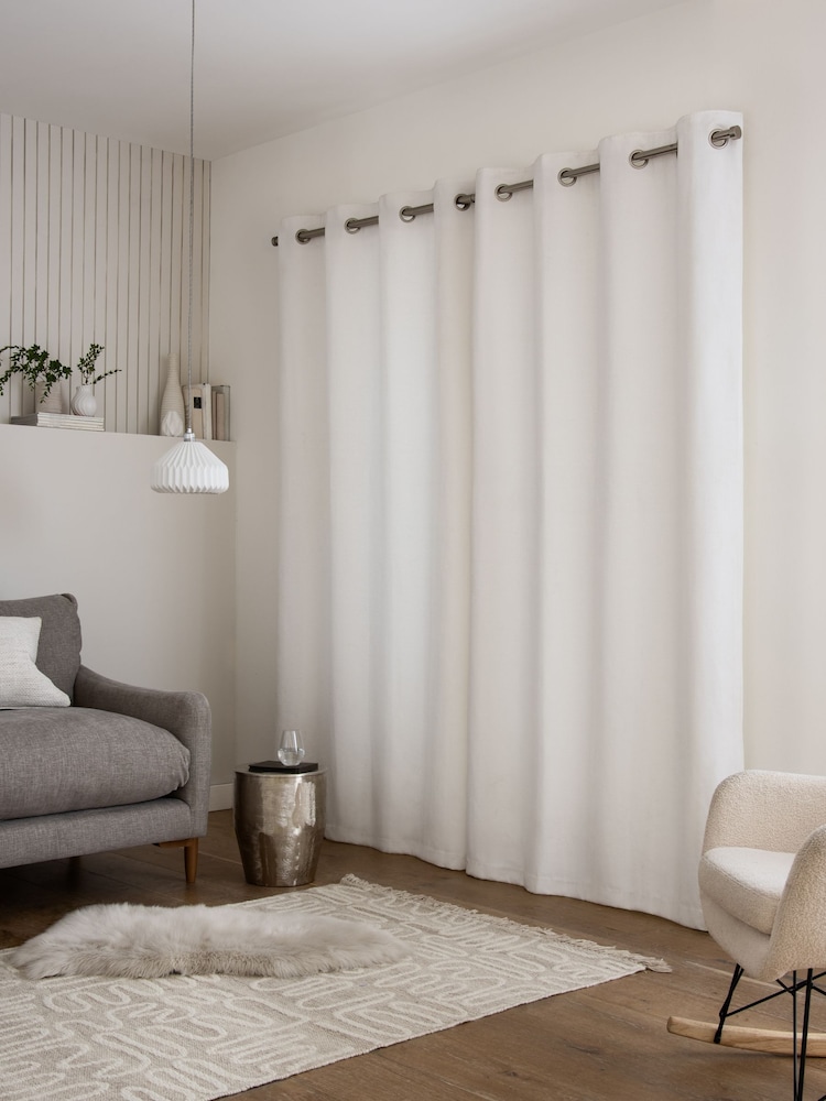 Cortinas de ilhós de chenille pesadas - Imagem 2 de 4