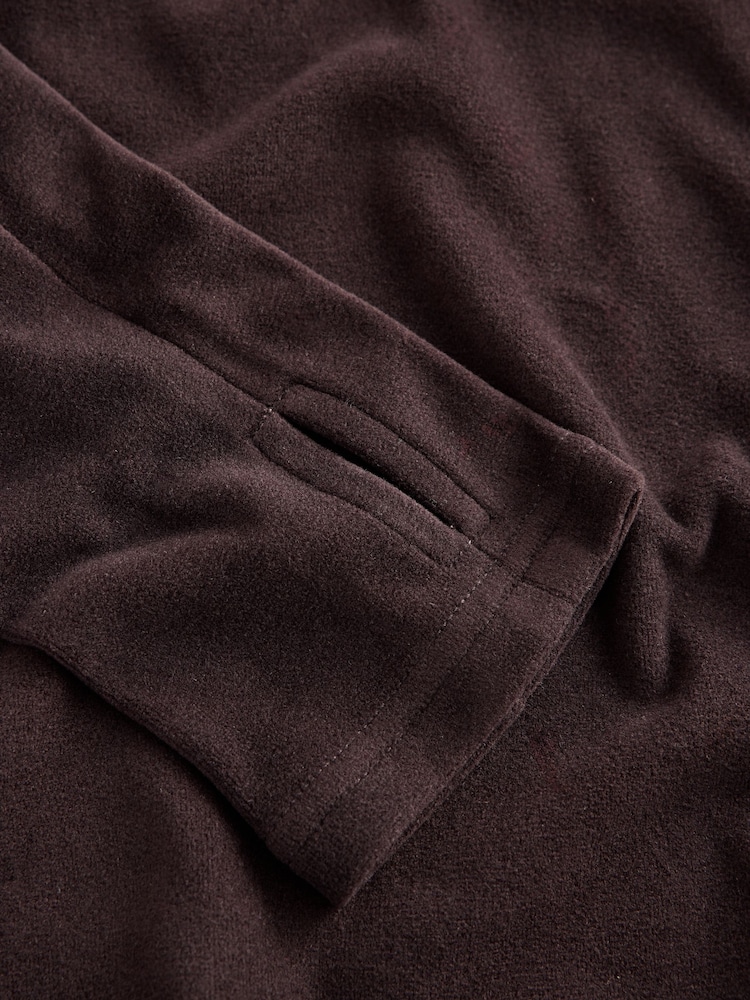 Chocolate Brown Thermal Crew Neck Long Sleeve Top - Image 3 of 3 Chocolate Brown Thermal Crew Neck Long Sleeve Top - Image 3 of 3