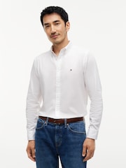 Tommy Hilfiger White Flex Slim Fiit Dobby Shirt - Image 1 of 5