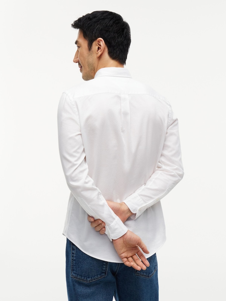 Tommy Hilfiger White Flex Slim Fiit Dobby Shirt - Image 2 of 5