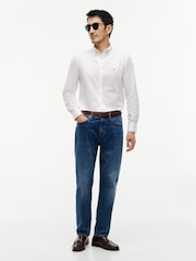 Tommy Hilfiger White Flex Slim Fiit Dobby Shirt - Image 3 of 5