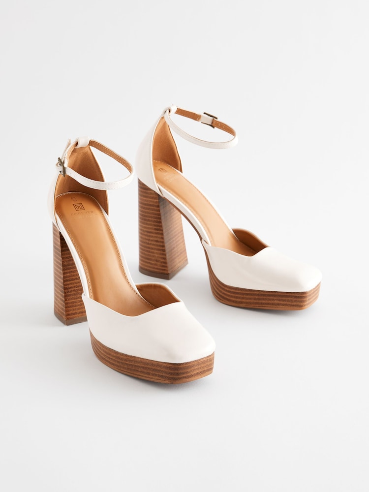 Buy Bone Forever Comfort® Square Toe Platform Heel Shoes from Next