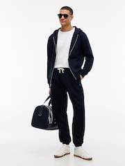 Tommy Hilfiger Blue Contrast Drawstring Fleece Cuffed Joggers - Image 2 of 6