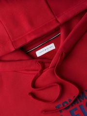 אדום - Tommy Hilfiger קפוצ'ון פליז עם רקמת לוגו - תמונה 3 מתוך 3