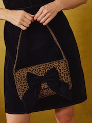 Love & Roses Leopard Print Bow Shoulder Bag - Image 4 of 8