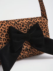 Love & Roses Leopard Print Bow Shoulder Bag - Image 6 of 8