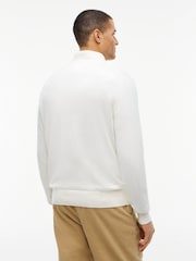 Cream - Tommy Hilfiger džemperis ar mākslīgo kakla izgriezumu un ceturtdaļas rāvējslēdzēja aizdari no kašmira auduma - Attēls 2 no 5
