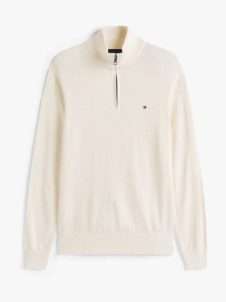 Cream - Tommy Hilfiger džemperis ar mākslīgo kakla izgriezumu un ceturtdaļas rāvējslēdzēja aizdari no kašmira auduma - Attēls 5 no 5 Cream - Tommy Hilfiger džemperis ar mākslīgo kakla izgriezumu un ceturtdaļas rāvējslēdzēja aizdari no kašmira auduma - Attēls 5 no 5
