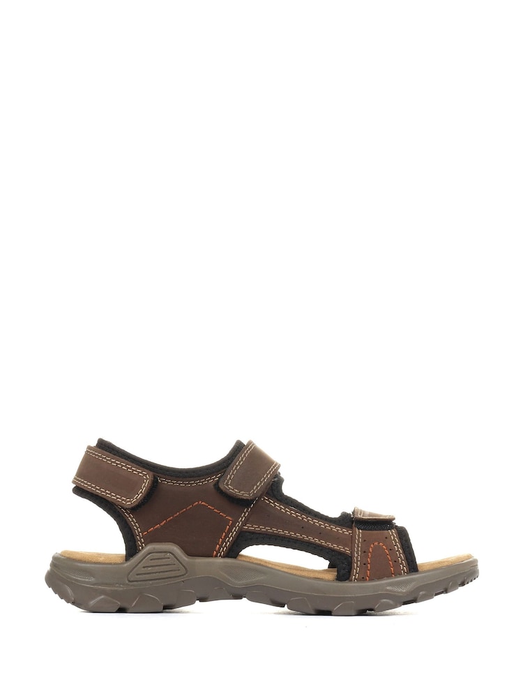 Pavers Brown Light Pavers Adjustable Leather Walking Sandals - Image 1 of 5