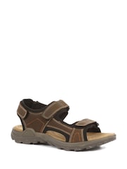 Pavers Brown Light Pavers Adjustable Leather Walking Sandals - Image 2 of 5