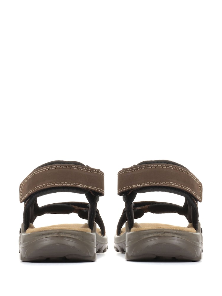 Marron clair - Sandales de marche Pavers en cuir ajustables - Image 3 of 5