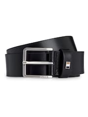 BOSS Black Flag Buckle Leather Belt - Image 1 of 5