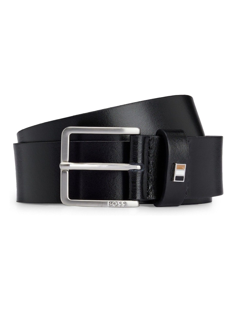 BOSS Black Flag Buckle Leather Belt - Image 1 of 5