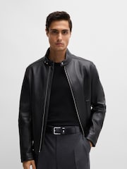 BOSS Black Flag Buckle Leather Belt - Image 4 of 5