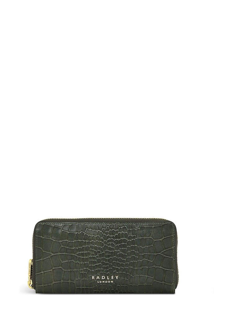 Radley London Large Green Linden Gardens Faux Croc-Effect Zip Around Matinee Purse - Image 1 of 4