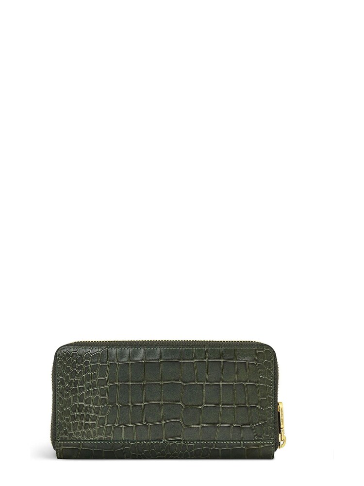 Radley London Large Green Linden Gardens Faux Croc-Effect Zip Around Matinee Purse - Image 2 of 4