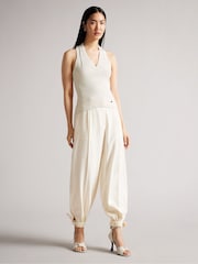 Ted Baker Yensine Natural Machine Crochet Knit Top - Image 3 of 6