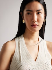 Ted Baker Yensine Natural Machine Crochet Knit Top - Image 4 of 6