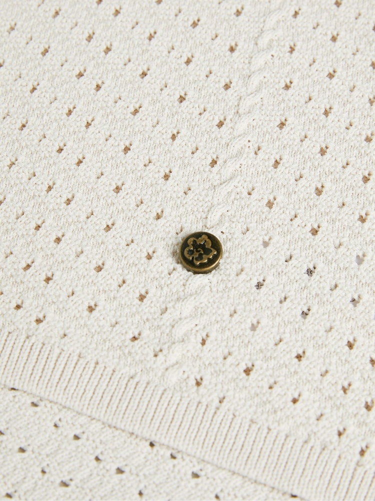 Ted Baker Yensine Natural Machine Crochet Knit Top - Image 6 of 6