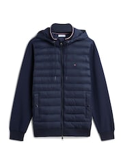 Tommy Hilfiger Blue Mixed Texture Zip-Thru Hooded Sweatshirt - Image 5 of 5