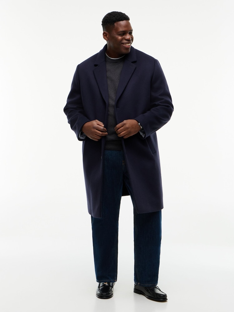 Tommy Hilfiger Blue Plus New York Label Wool Blend Coat - Image 1 of 5