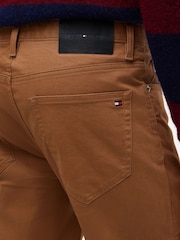 Tommy Hilfiger Brown Denton Slim Straight Chinos - Image 4 of 5