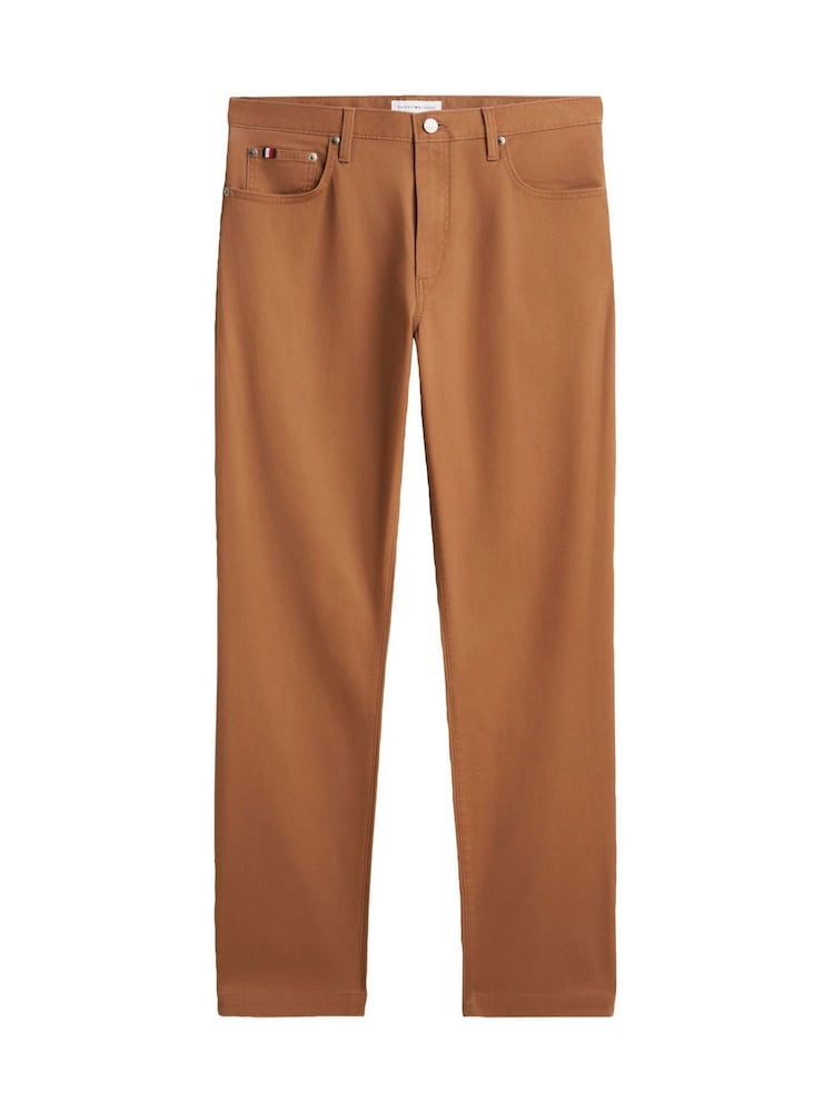 Tommy Hilfiger Brown Denton Slim Straight Chinos - Image 5 of 5