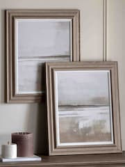 Gallery Home Beige Quiet Strands Framed Canvas Set of 2 - Image 1 of 4