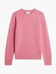Розовый - Джемпер из овечьей шерсти с круглым вырезом Tommy Hilfiger - Изображение 6 7