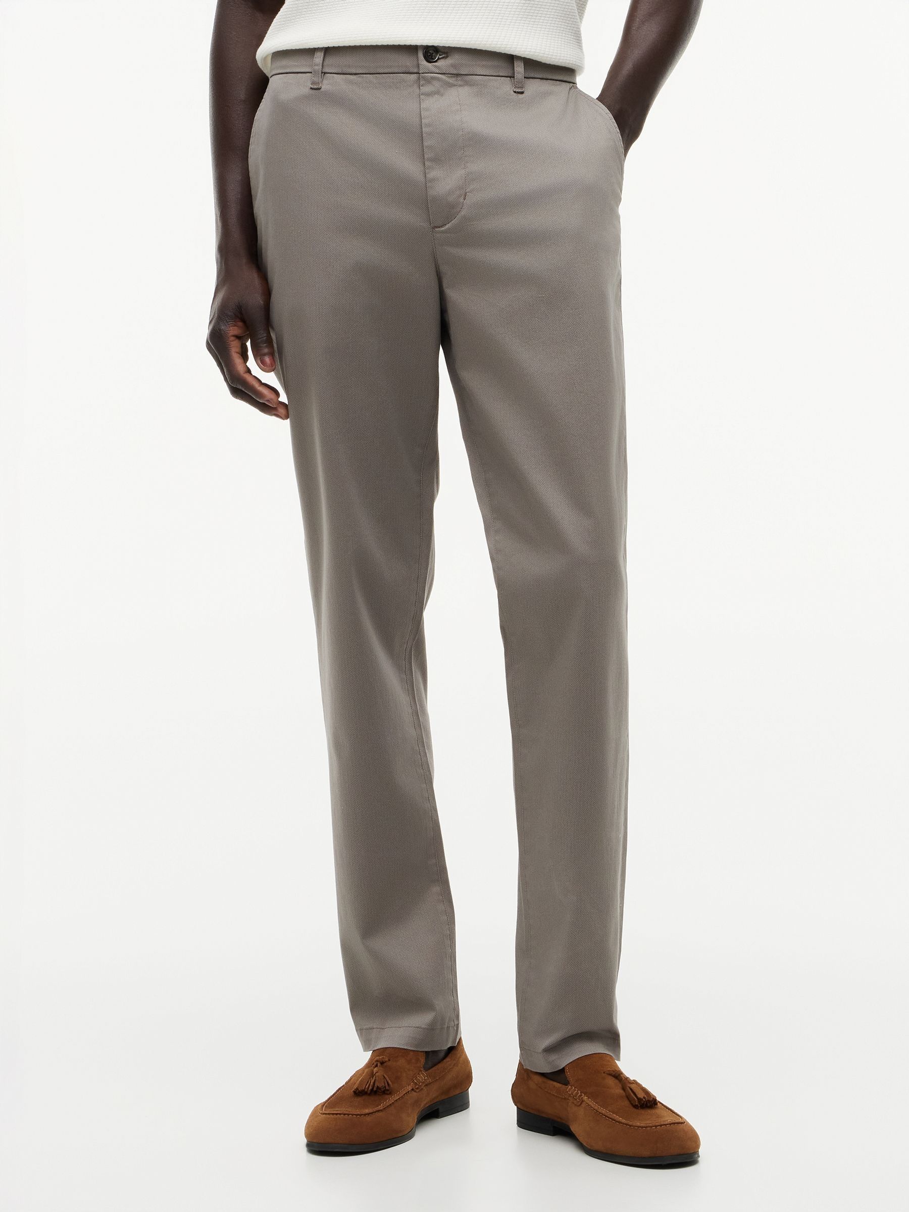 Tommy Hilfiger Men's Grey Denton Slim Straight Textured Chinos - Image 2