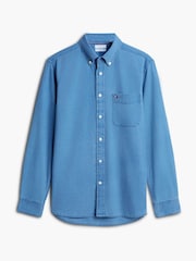 Tommy Hilfiger Blue Regular Fit Dobby Denim Shirt - Image 1 of 2