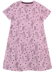 Character Pink Disney Frozen Girls Frill Printed Dress - Image 1 of 3