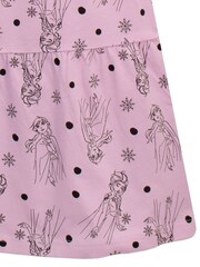 Character Pink Disney Frozen Girls Frill Printed Dress - Image 2 of 3