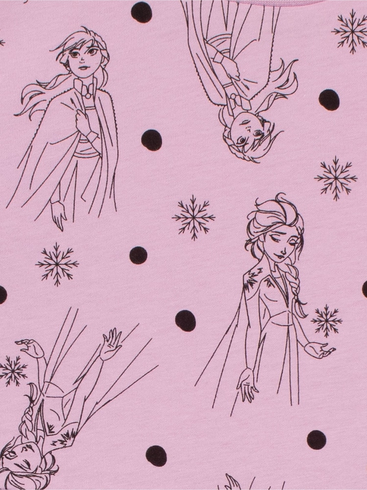 Character Pink Disney Frozen Girls Frill Printed Dress - Image 3 of 3
